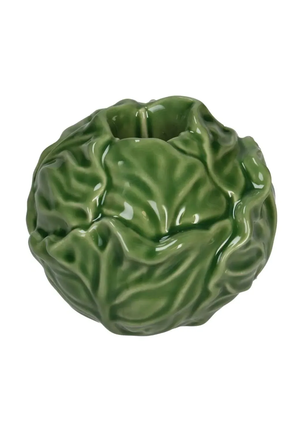 Cabbage Candle Holder - Green, Earthenware image
