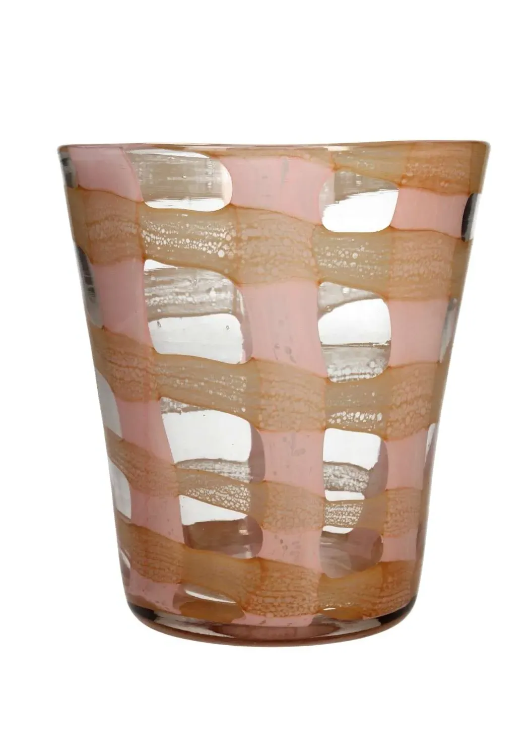 Large Candle Holder with Vase Function - Pink Glass