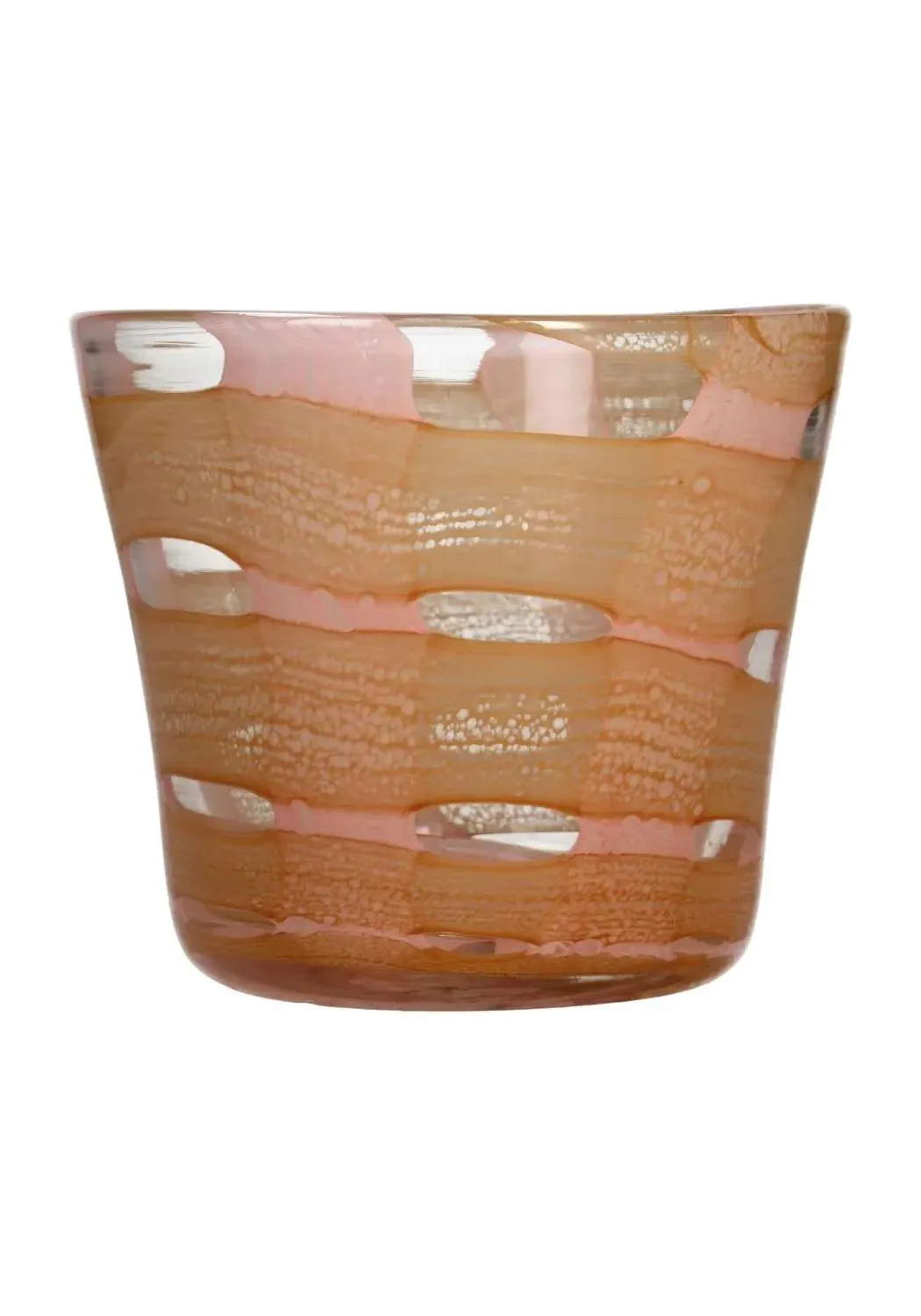 Medium Candle Holder with Vase Function - Pink Glass image