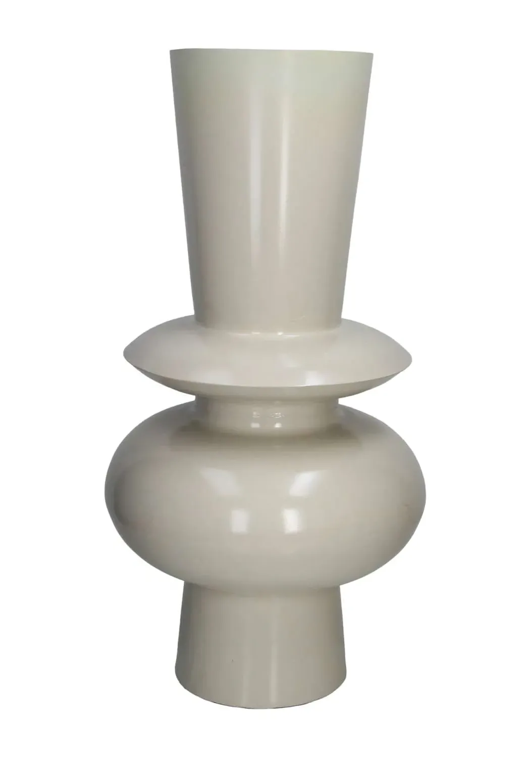 Mid-Century Geometric Vase - White