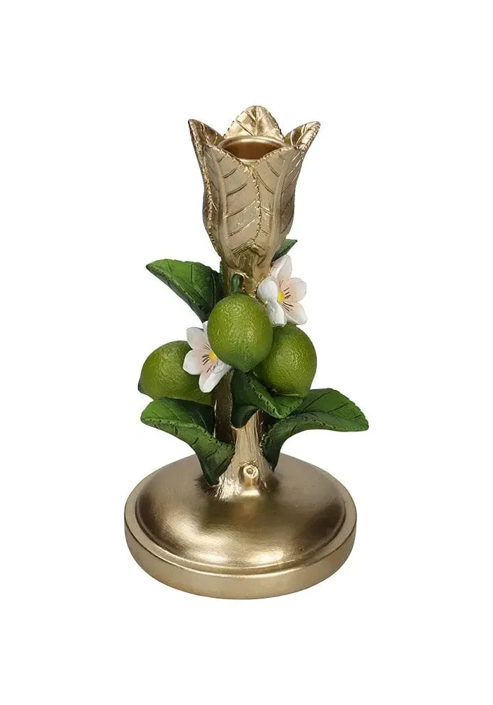 Round Candleholder - Green, Metal image