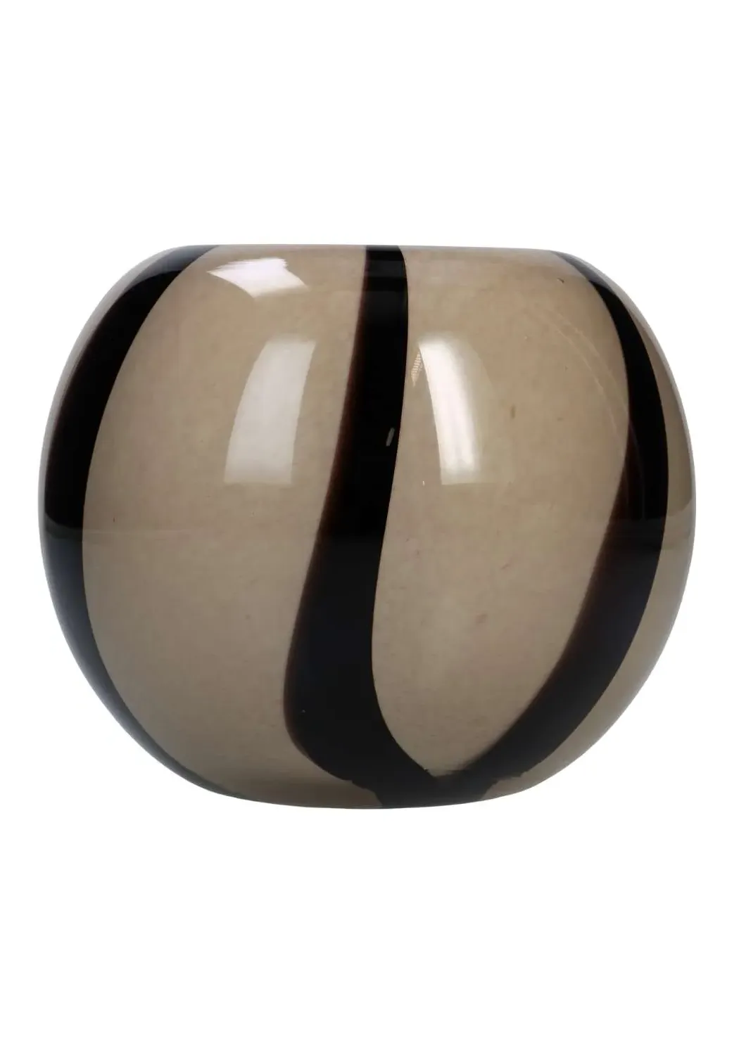 Rounded Striped Vase - Brown image