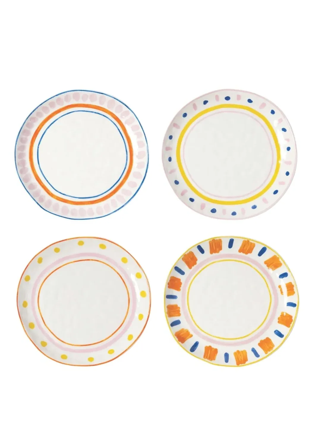 4-Piece Dessert Plate Set - Multi, Porcelain image