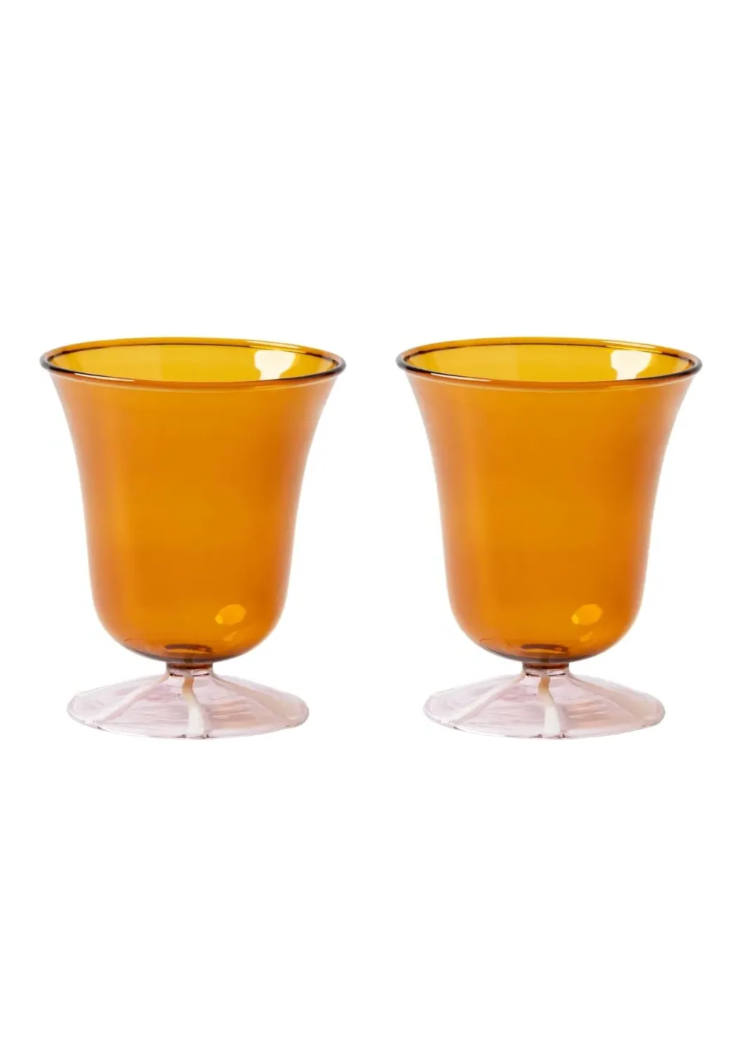 Drinking Glasses with Pink Base - Orange, Glass image