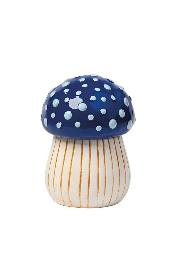 Mushroom Storage Jar - Blue, Ceramic image