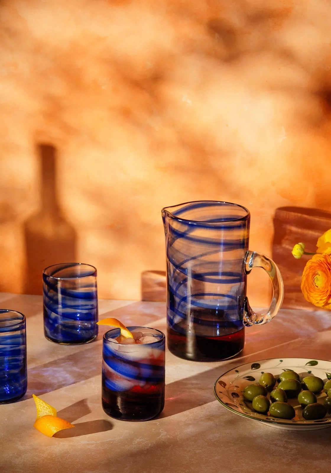 Daphne Jug - Blue, Hand-Blown Glass product
