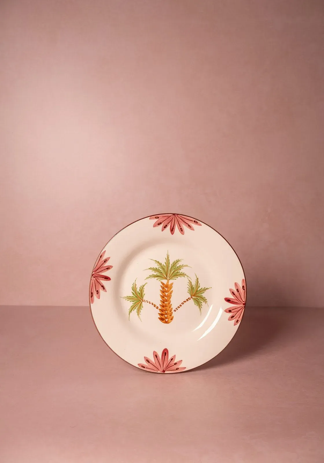 Arabella Green Palm Tree Side Plate Set of 4 - White, Multi product