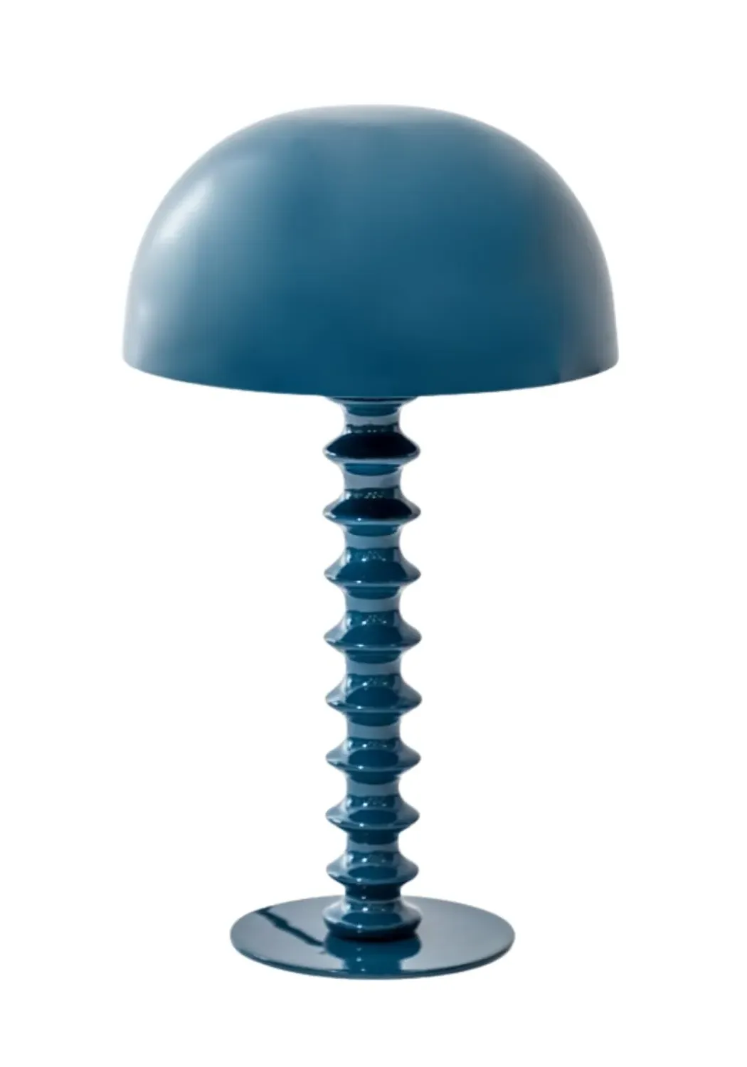 Ribbed Table Lamp with Dome Shade - Indigo image