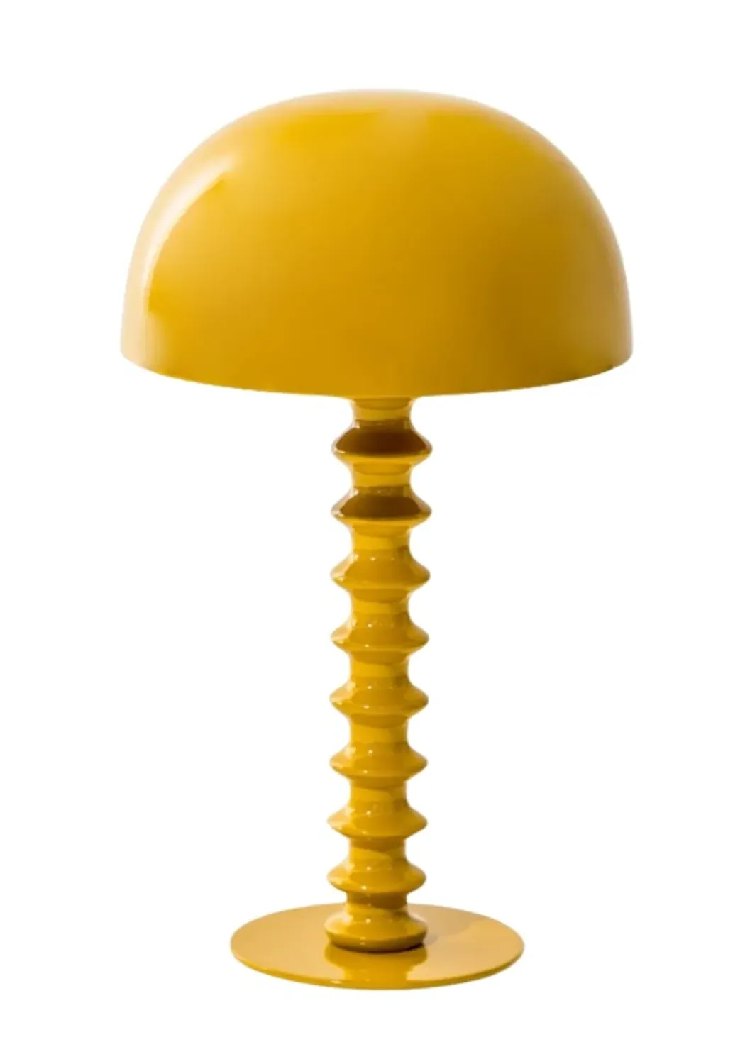 Ribbed Table Lamp with Twisted Stem - Mustard image
