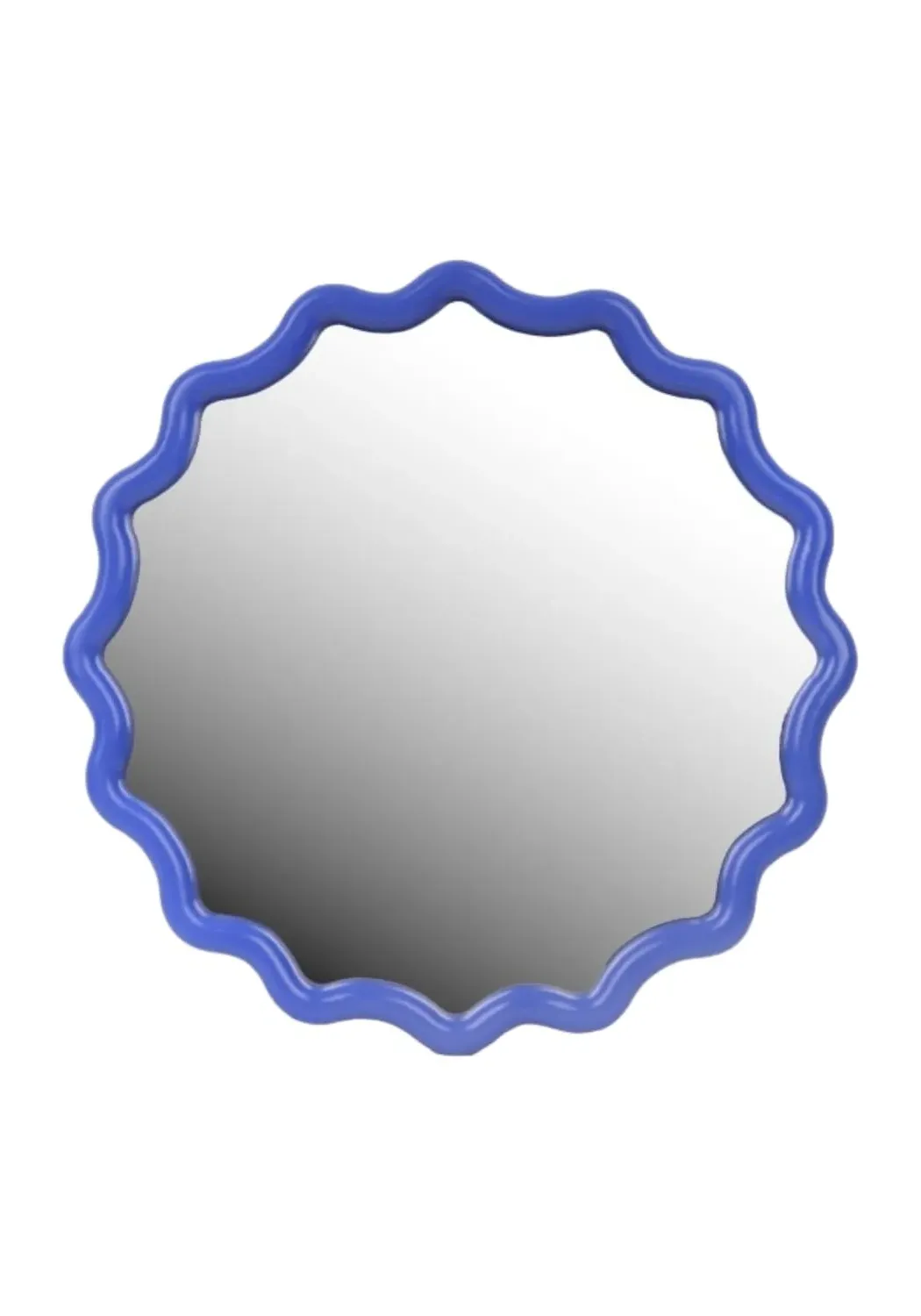 Round Scallop Mirror - Blue image