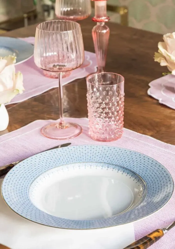 4-Piece Dinner Plate Set - Blue, Lace image