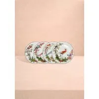Chelsea Bird Side/Pudding Plates Set of 4 - White alternate view