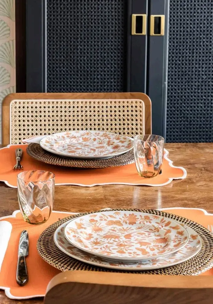 Dinner Plates Set of 4 - Orange, Porcelain