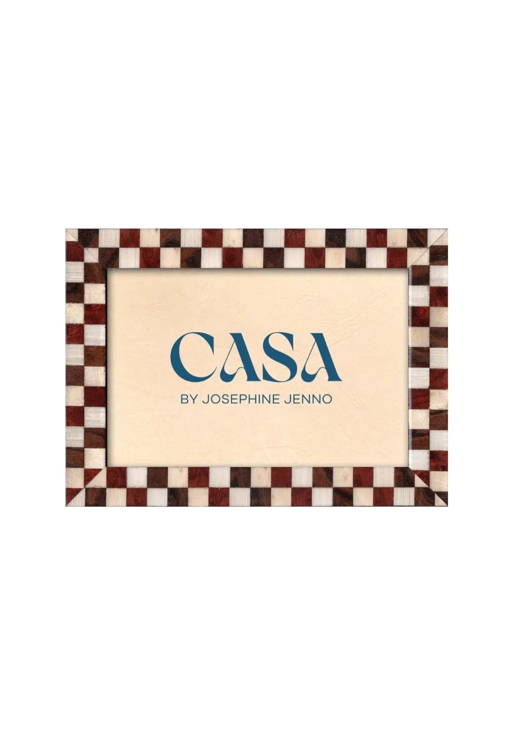6x4 Photo Frame Checkered - Brown image