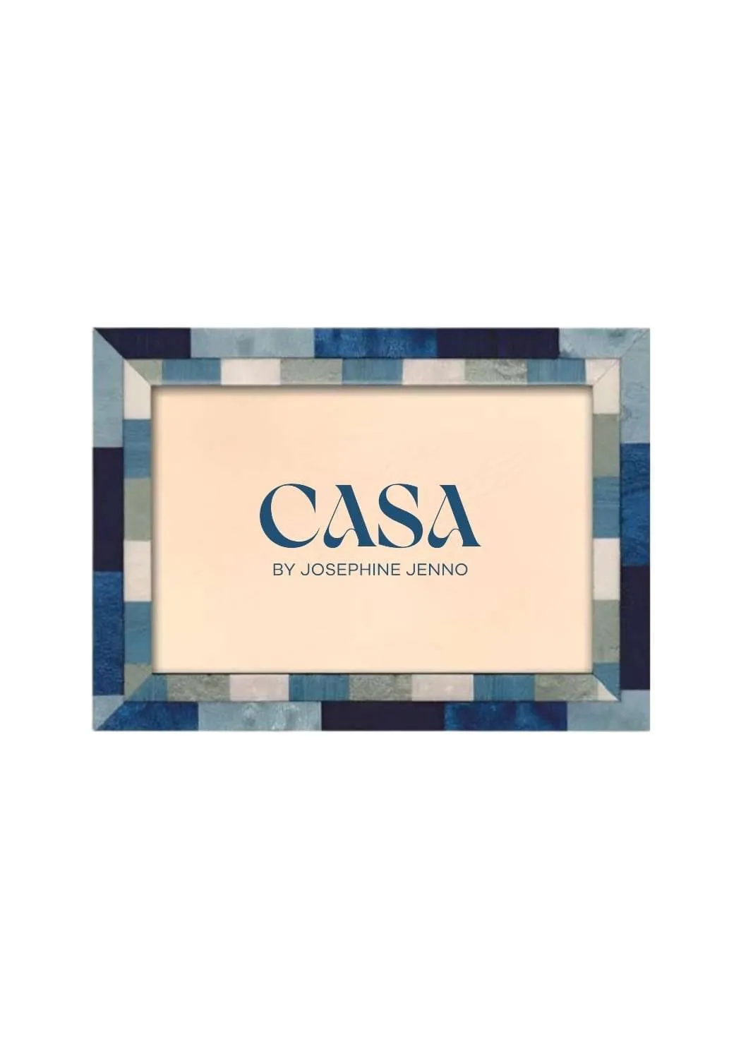 6x4 Photo Frame Marquetry - Blue, Wood image