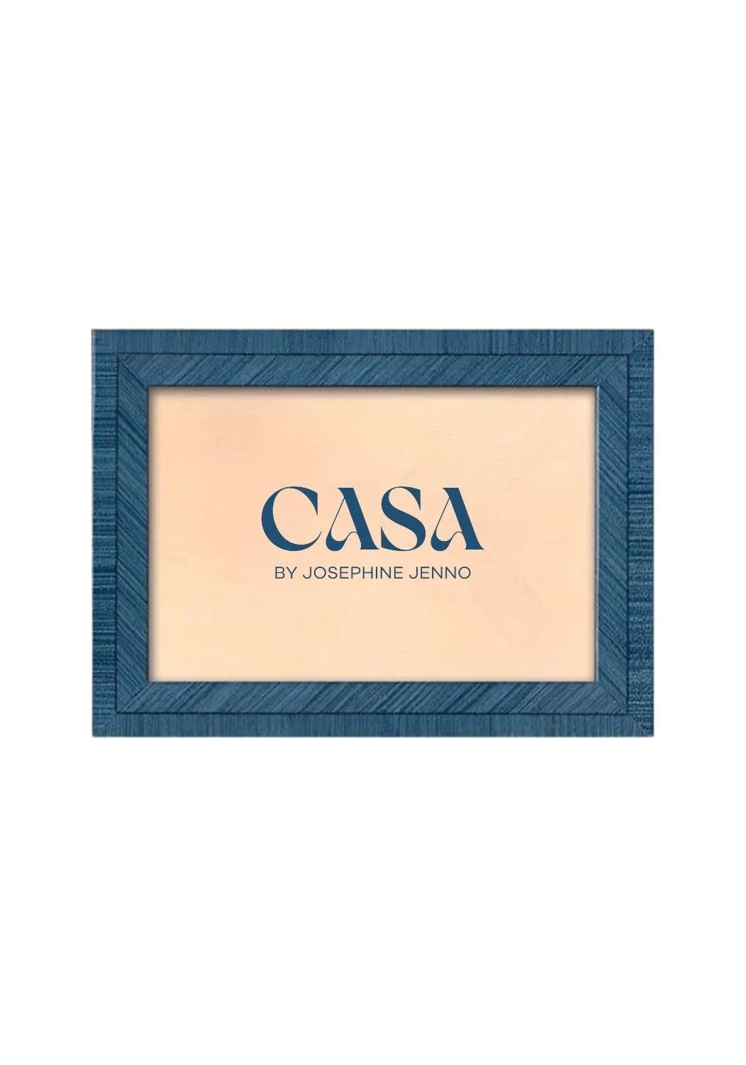 6x4 Photo Frame Striped - Blue, Wood image