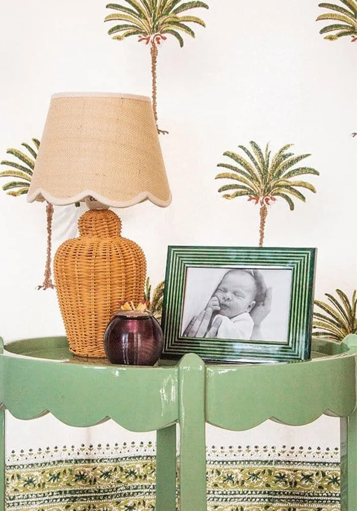 6x4 Photo Frame Striped Design - Green, Wood image