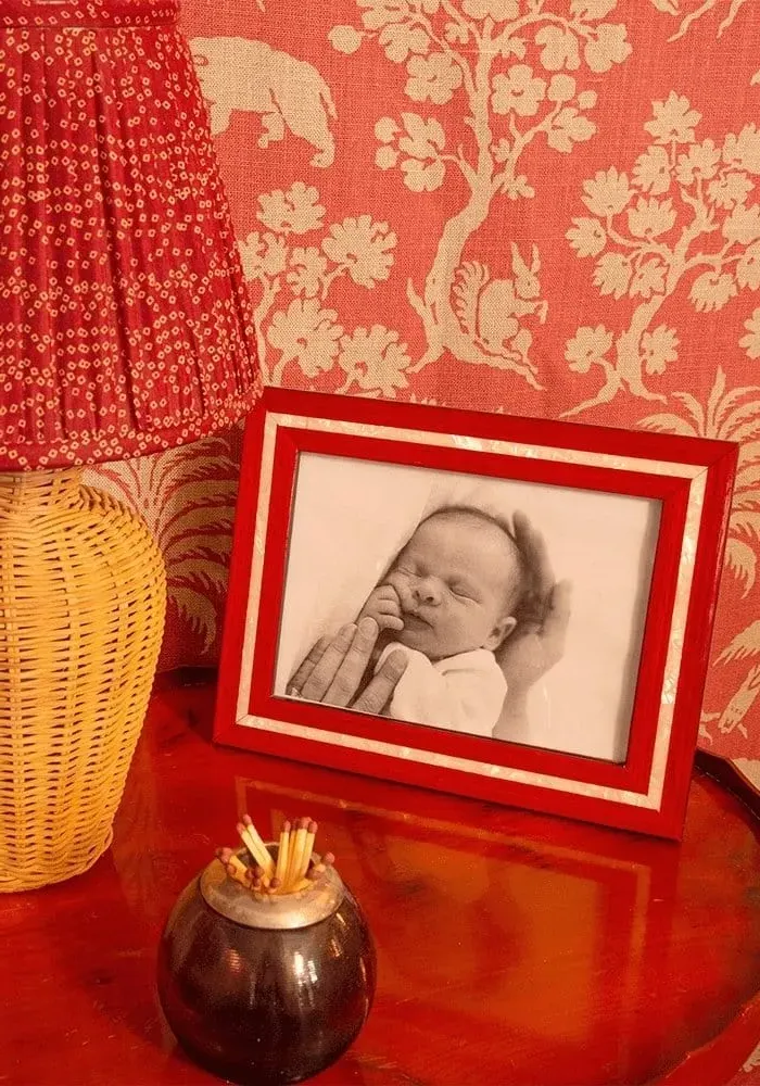 7x5 Photo Frame Marquetry - Red, Wood