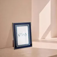 Eco Marquetry Wall and Desk Photo Frame - Blue, Wood alternate view