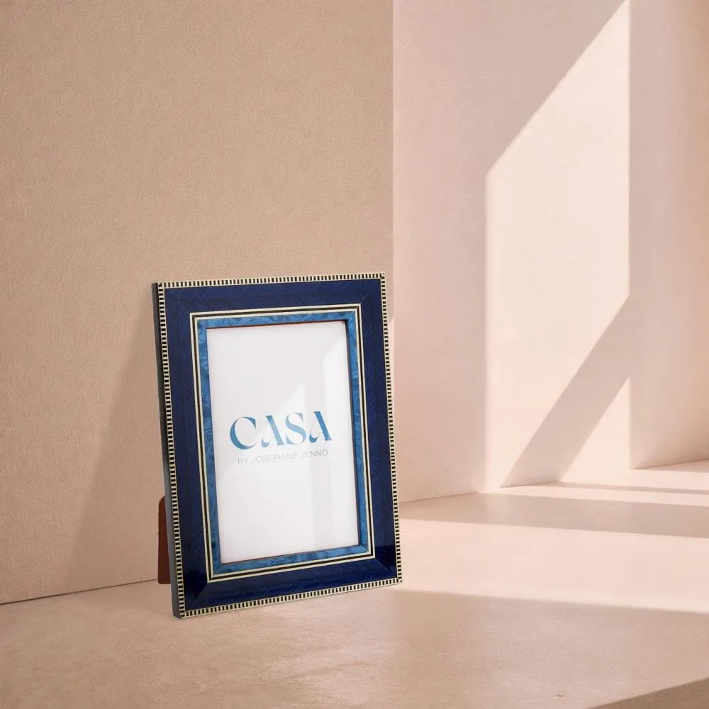 Eco Marquetry Wall and Desk Photo Frame - Blue, Wood product
