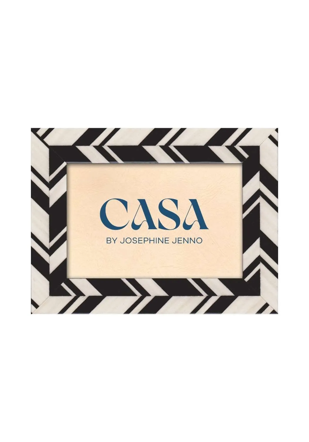 Marquetry Striped Photo Frame 7x5" - Black, White product