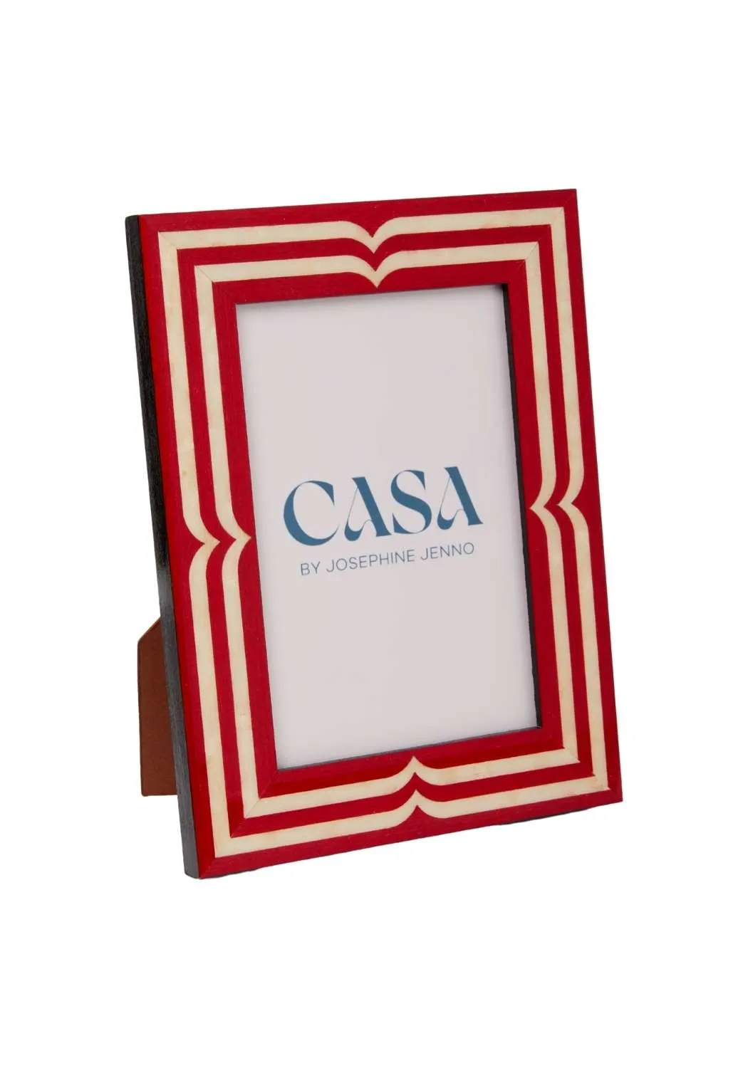 Raspberry Beret Marquetry 7x5" Photo Frame - Red, Wood product