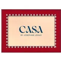 Striped Marquetry Photo Frame 6x4" - Red, White alternate view