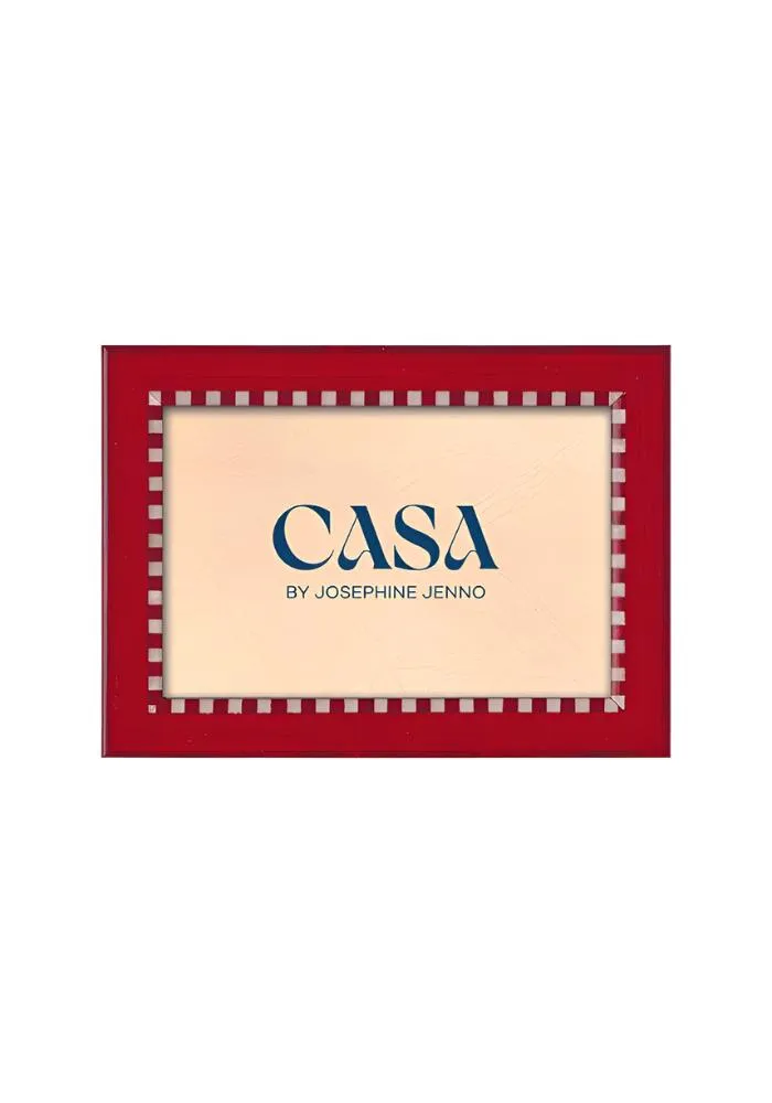 Striped Marquetry Photo Frame 6x4" - Red, White product