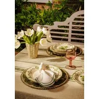 Jemima Striped Tablecloth - Green, Linen alternate view