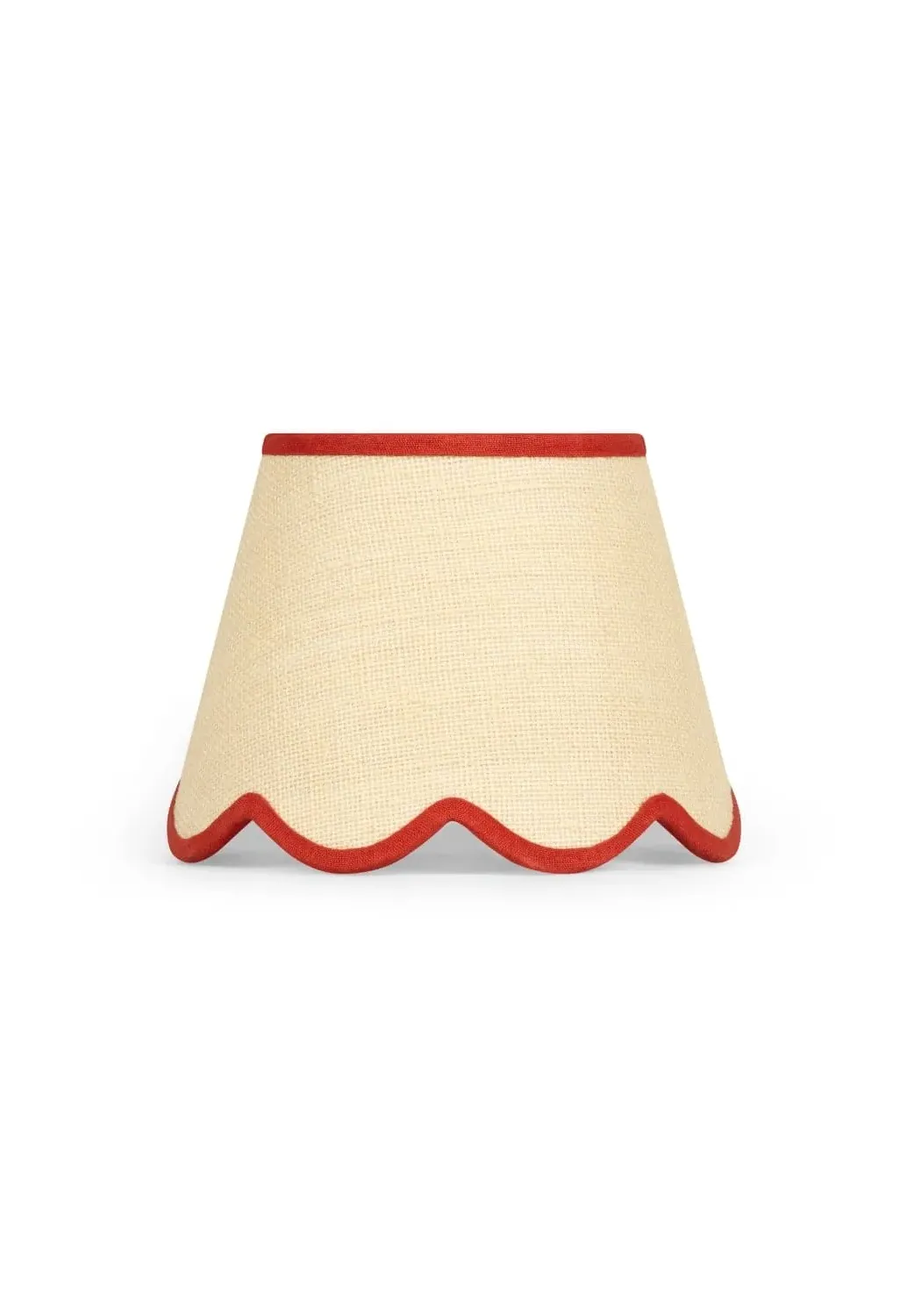 Scalloped Lampshade with Red Trim image