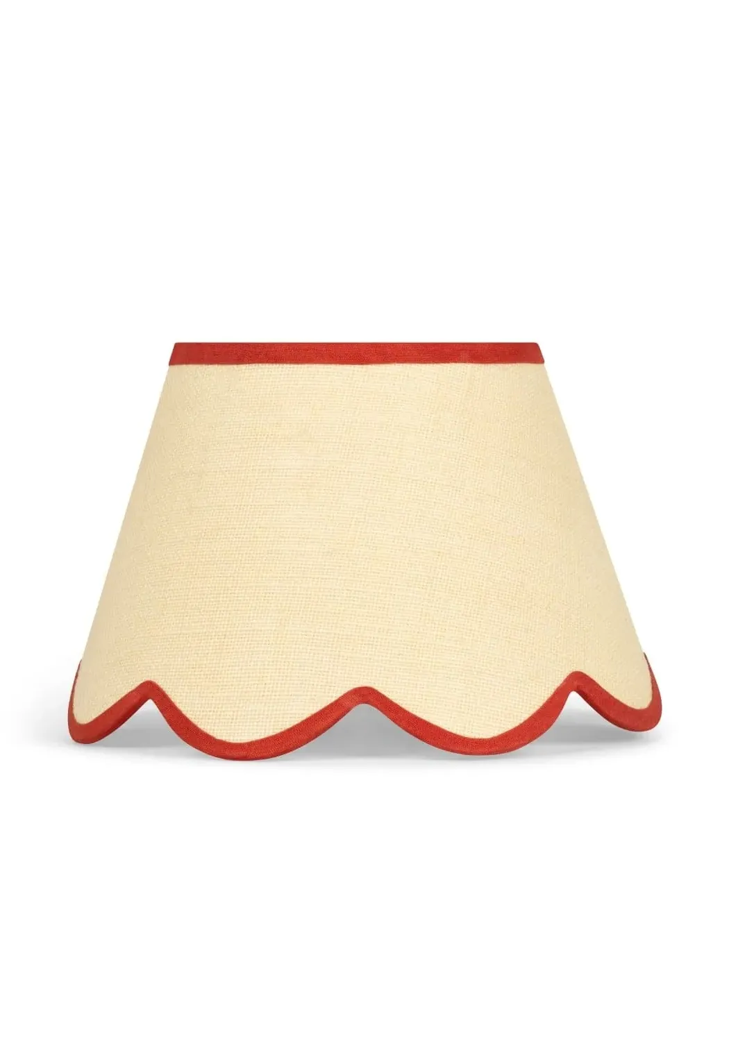 Scalloped Lampshade with Red Trim
