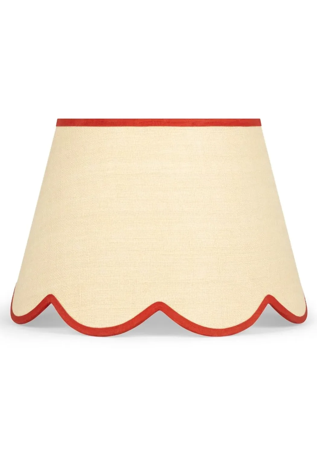 Scalloped Lampshade with Red Trim