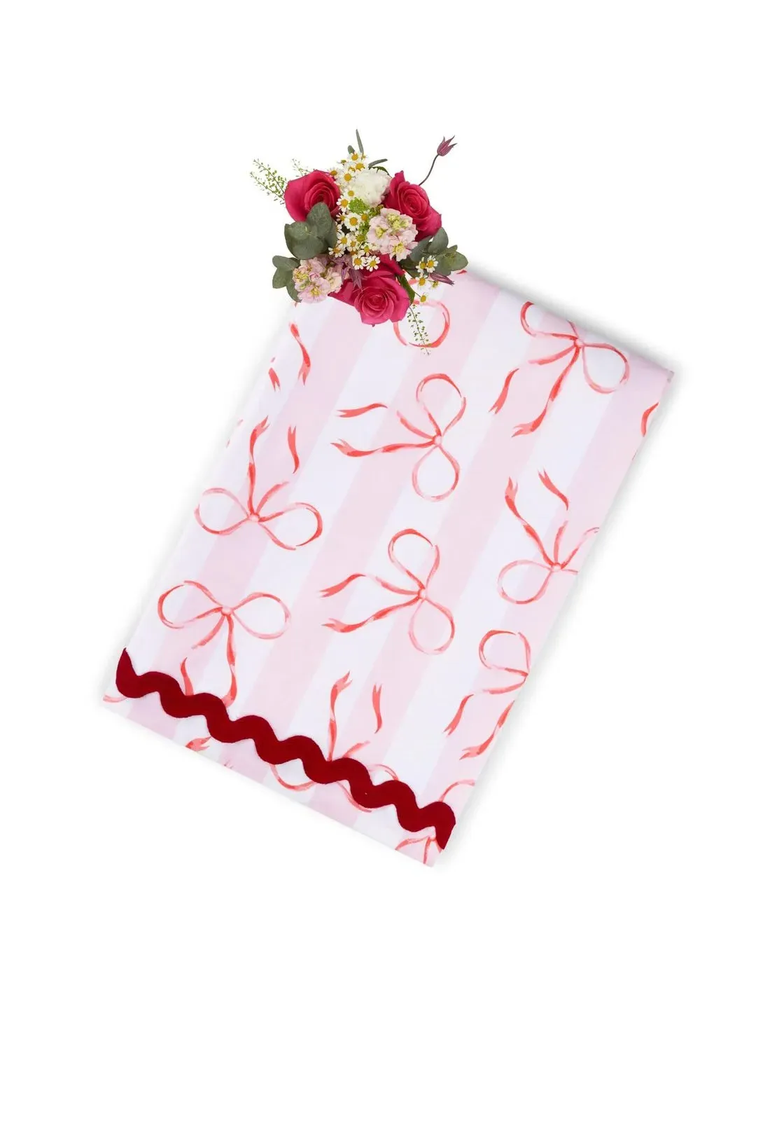 Kensington Bow Tablecloth with Ric Rac - Pink, Cotton product