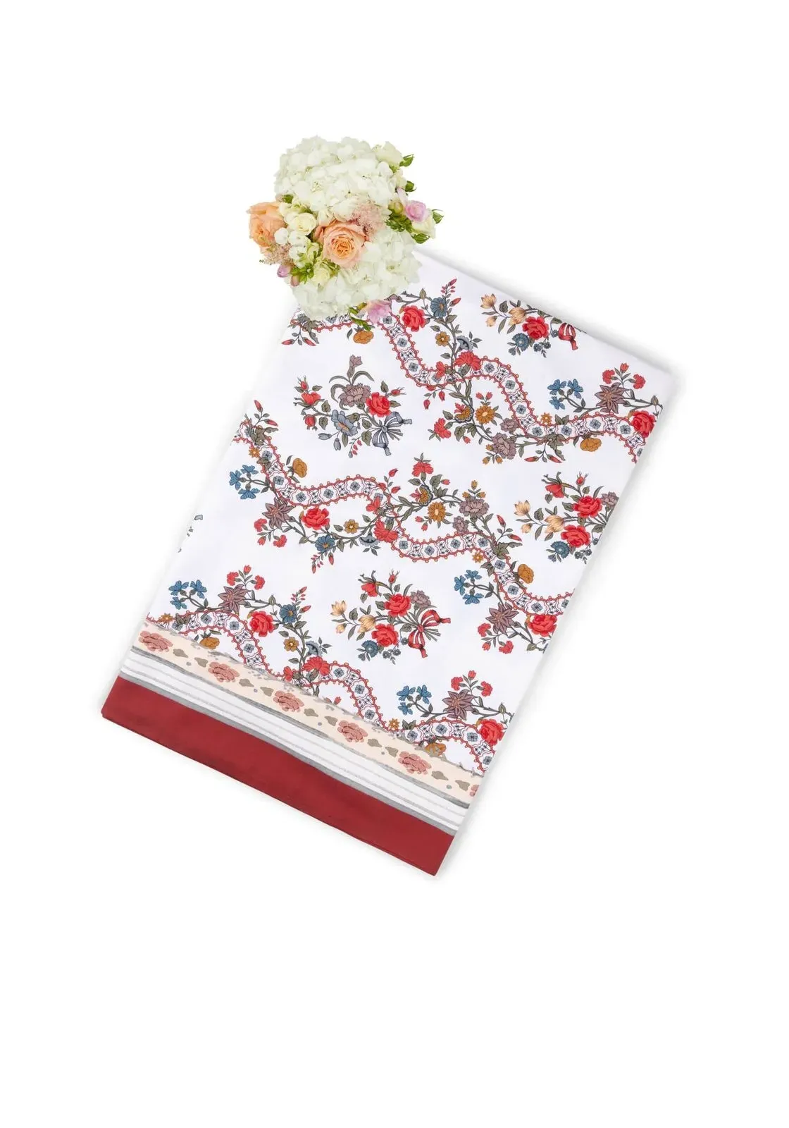 Sommerset Scroll Tablecloth - Red, Cotton product