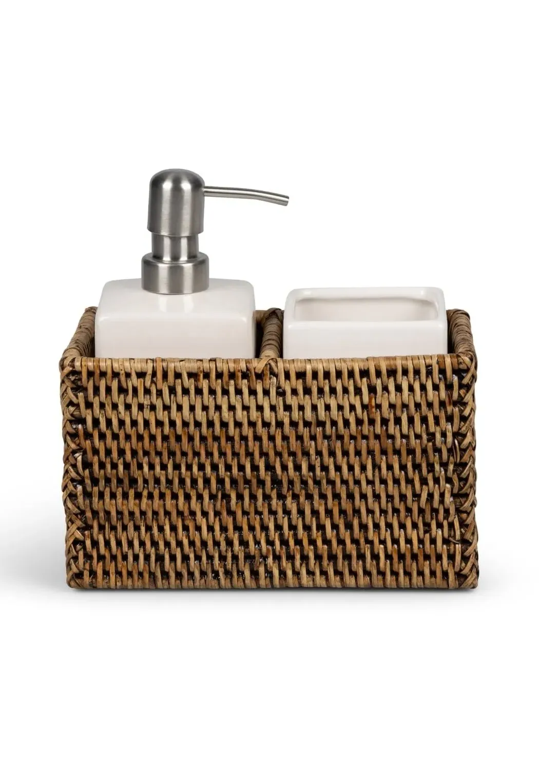 Bathroom Accessory Set - Brown, Wicker