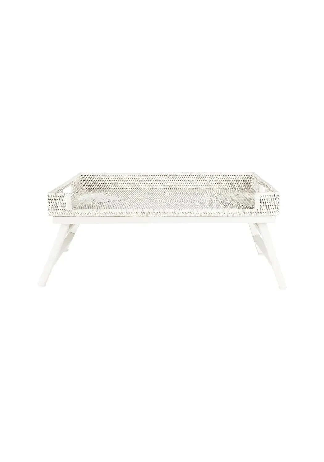 Breakfast Tray - White, Rattan image