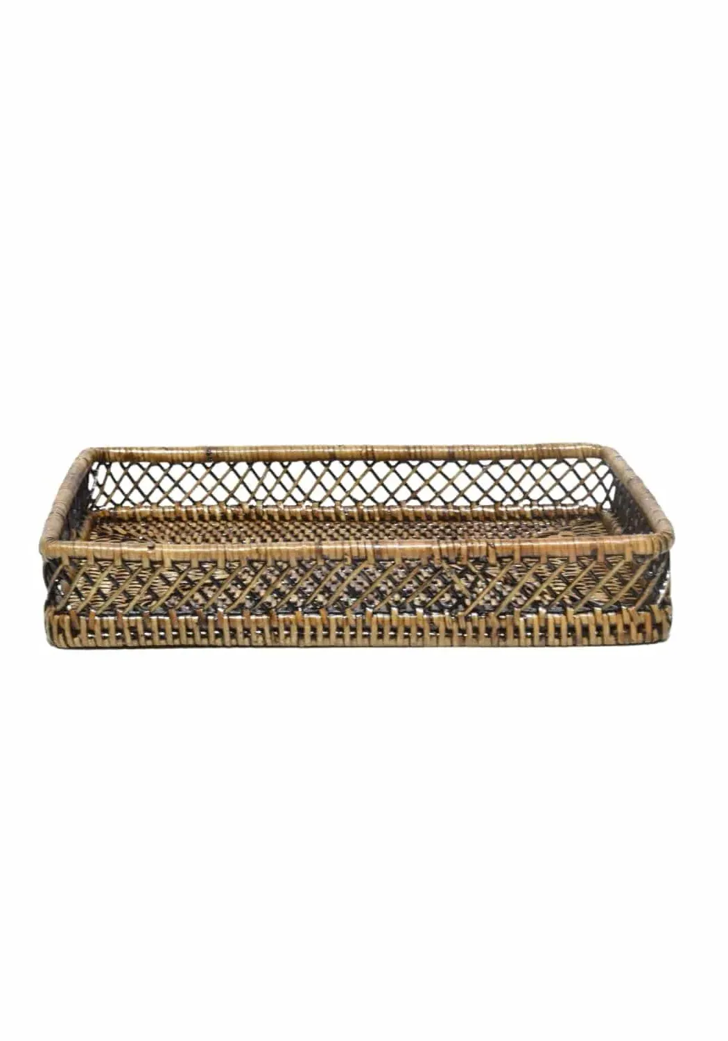 Criss Cross Rattan Tray - Brown product