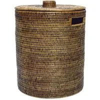 Handwoven Rattan Washing Hamper - Brown alternate view