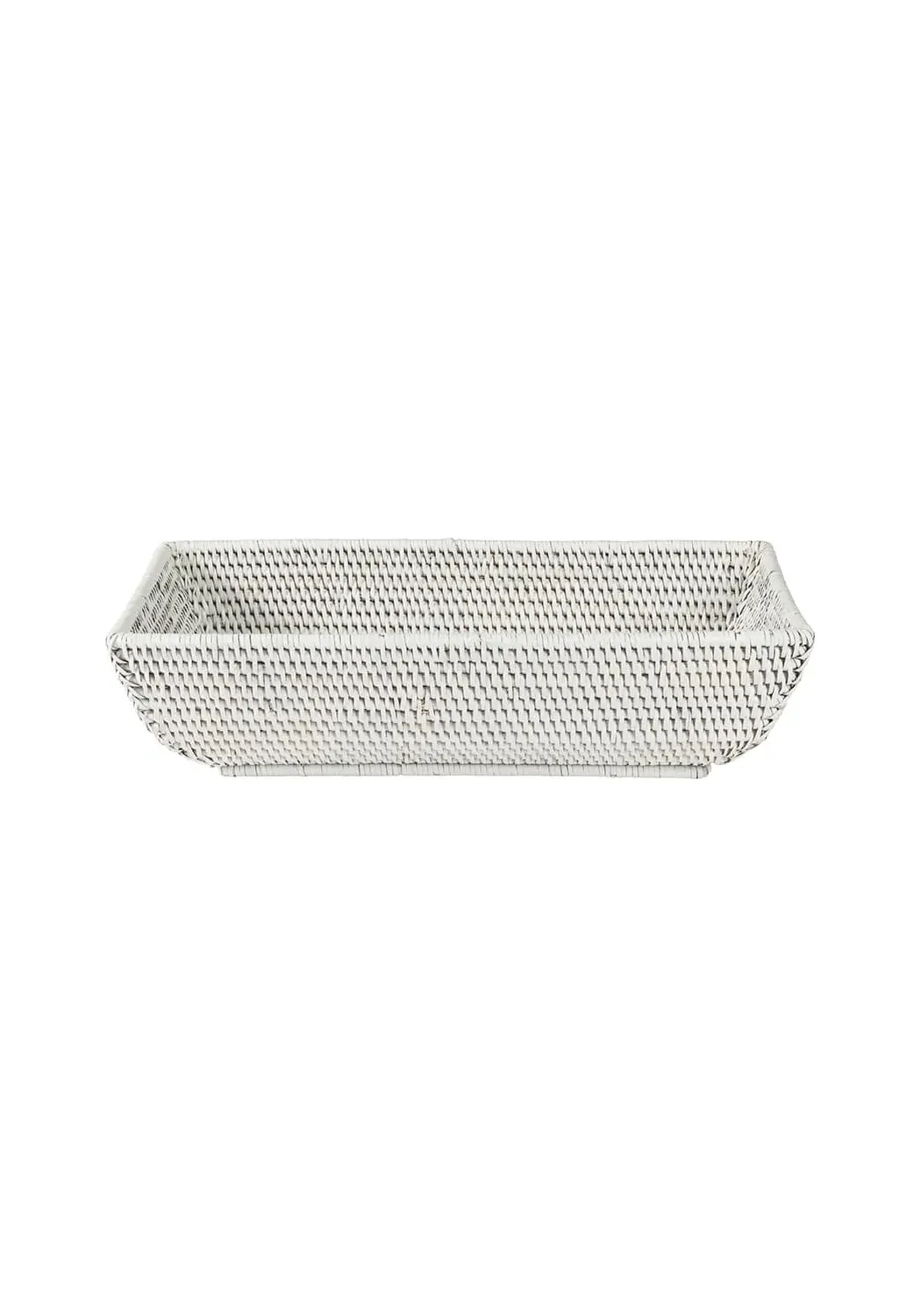 Long Storage Basket - White, Rattan