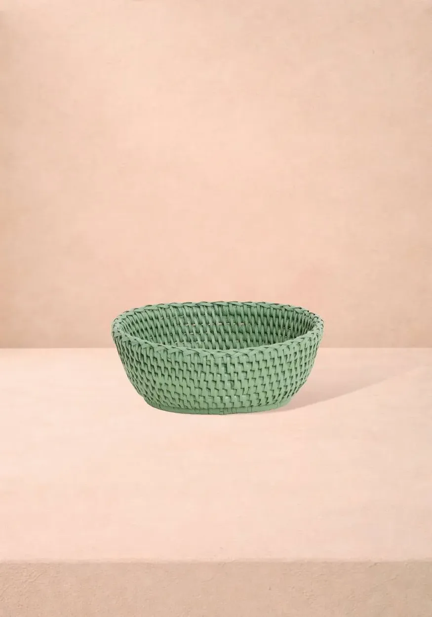 Mayfair Tray Rattan Basket - Green product