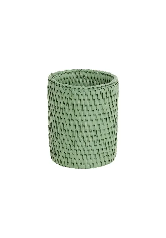 Rattan Bottle Holder - Green