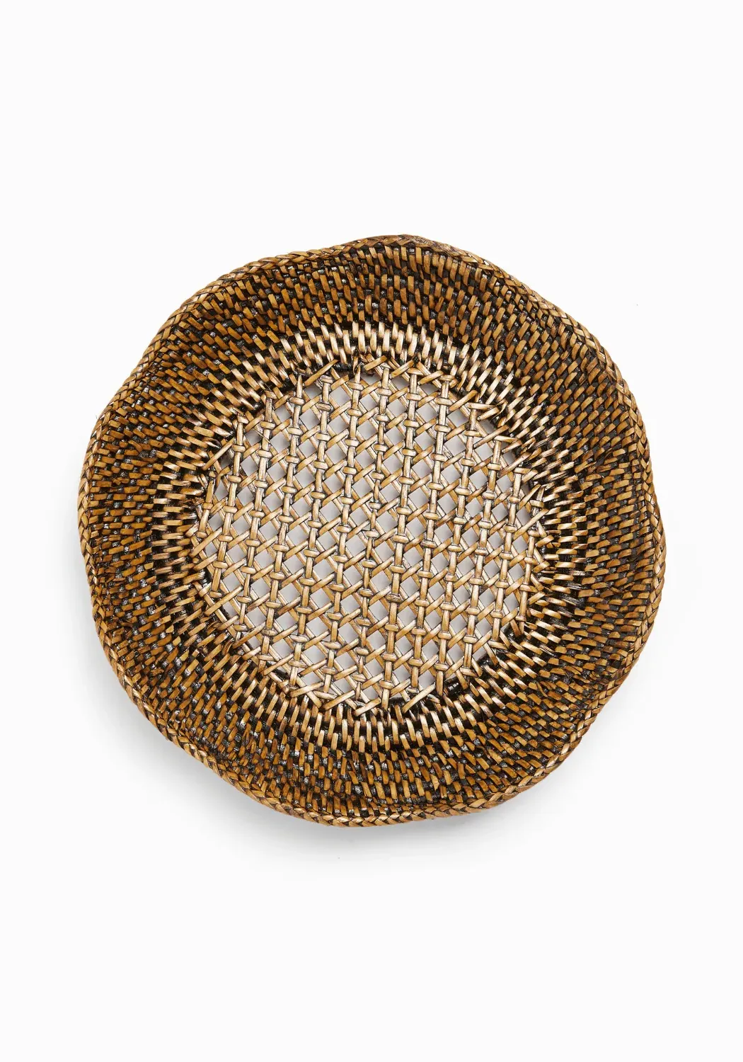 Round Scalloped Tray - Brown, Acrylic image