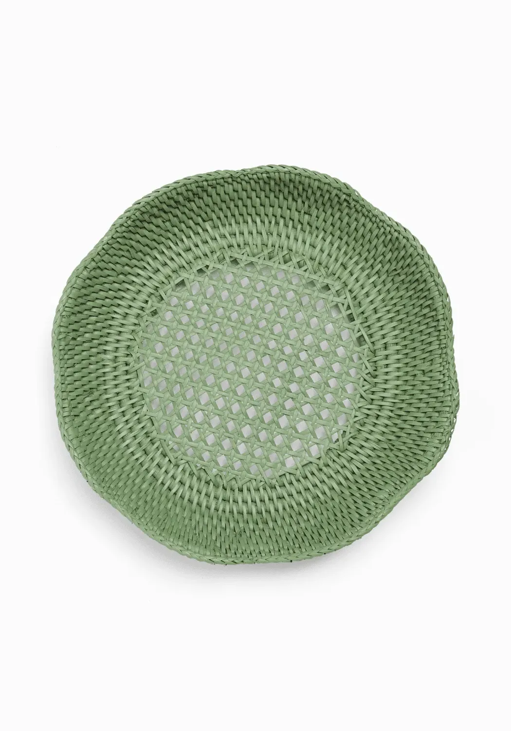 Round Scalloped Tray - Green, Acrylic