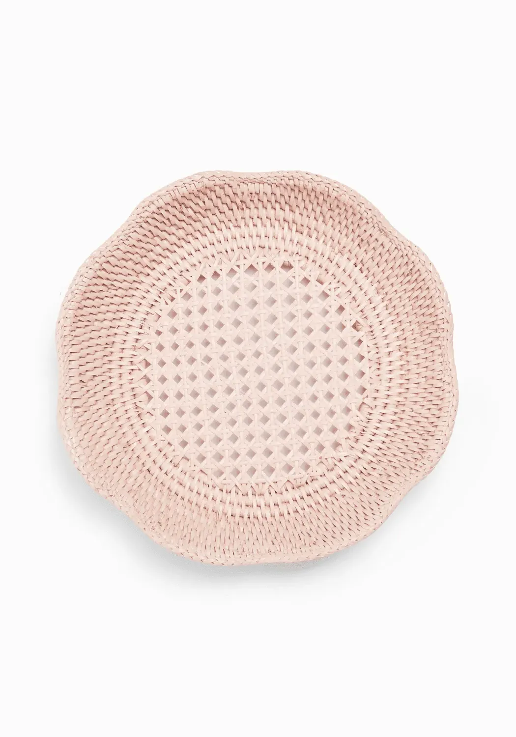 Round Scalloped Tray - Pink, Acrylic