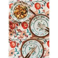 Block Printed Tablecloth - Pink alternate view