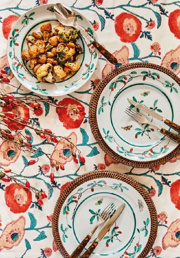 Block Printed Tablecloth - Pink product