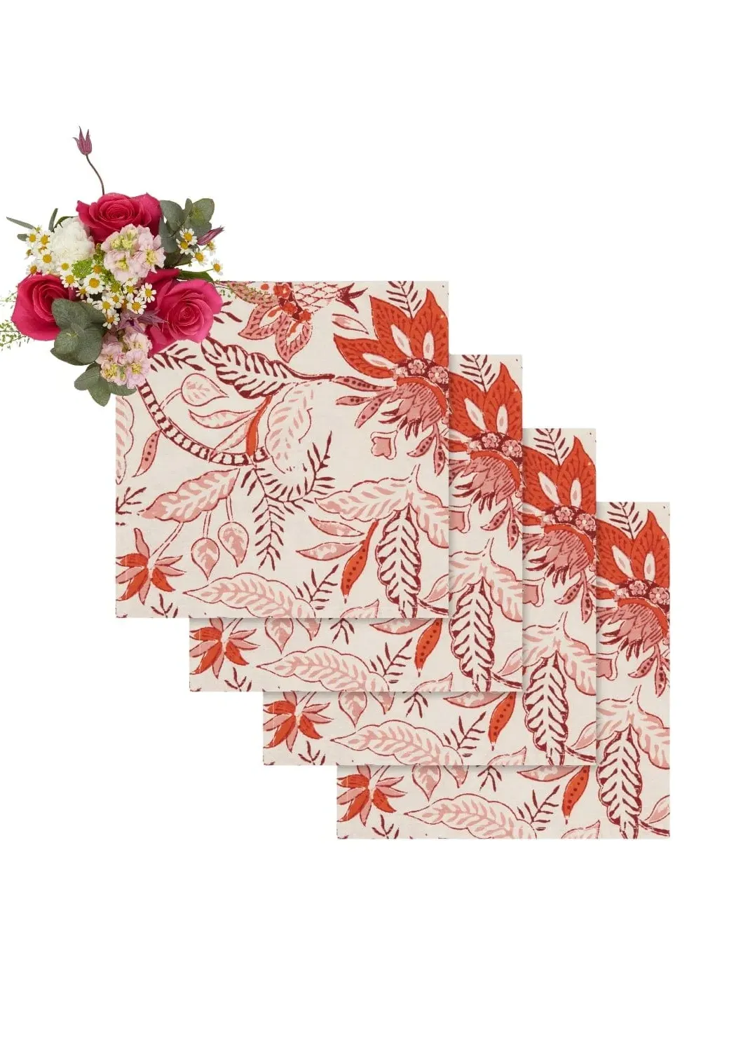 Bossa Nova Table Napkin Set of 4 - Red product