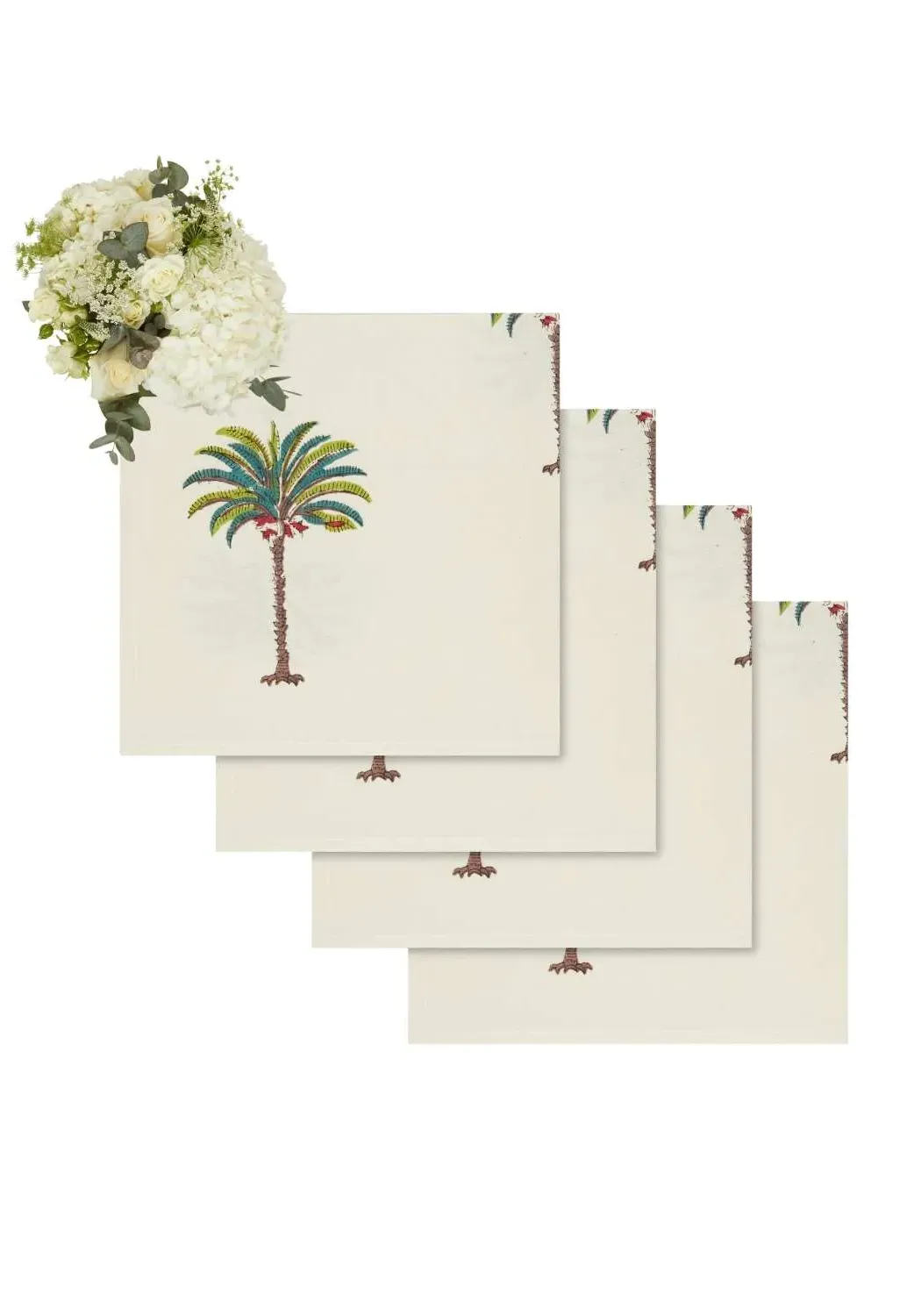 I Dream of Genie Palm Tree Table Napkin Set of 4 - Green product
