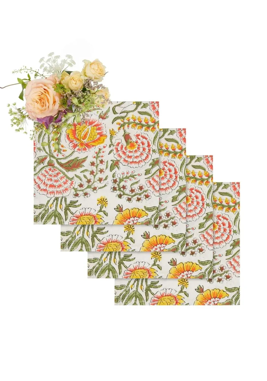 Juliette's Floral Table Napkin Set of 4 - Green product