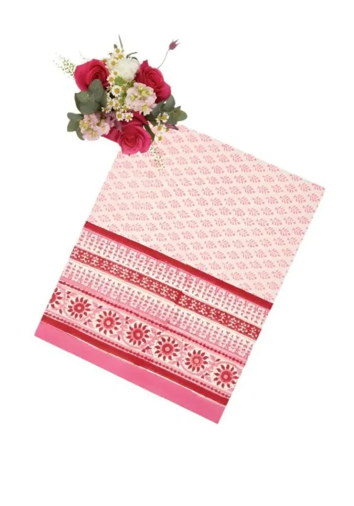 Rose Print Tablecloth - Pink, Cotton image